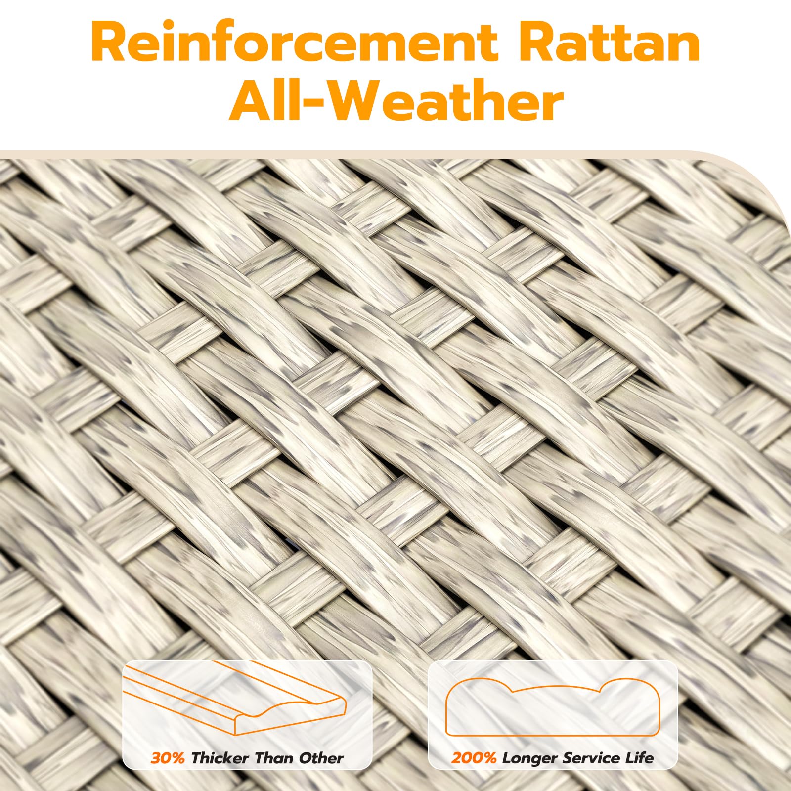 UDPATIO Patio Furniture Set with Fire Pit Table, 8 Pieces Outdoor Sectional Sofa, PE Wicker Patio Conversation Set for Garden, Backyard Green