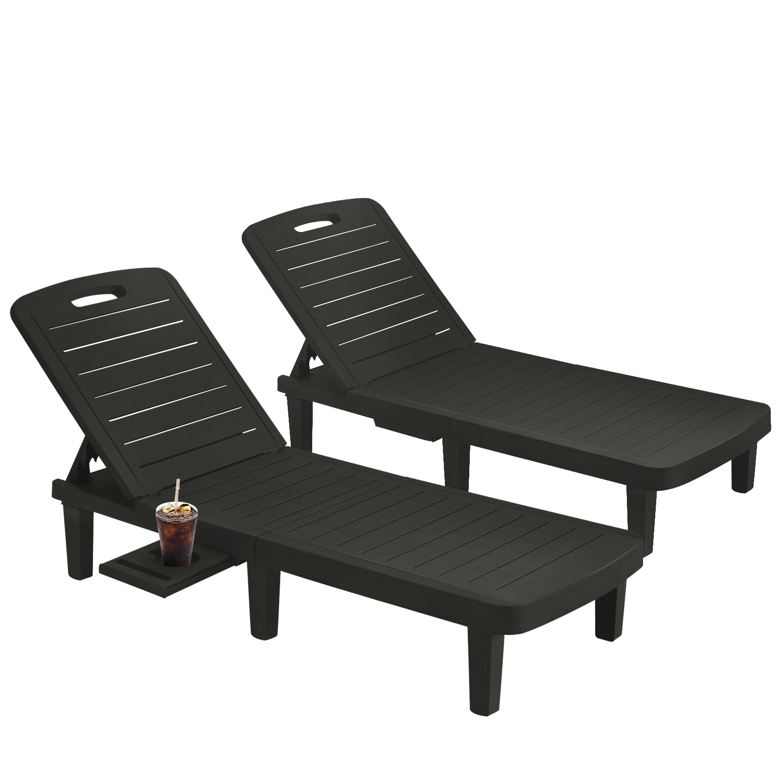 Oversized Outdoor Chairse Lounge Chair, 5-Level Adjustment Backrest