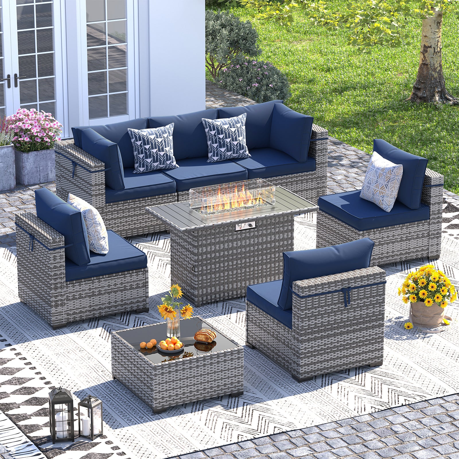 UDPATIO Patio Furniture Set, Outdoor Sectional Sofa Set